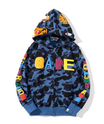 Casual Bape Shark Letter Hoodie