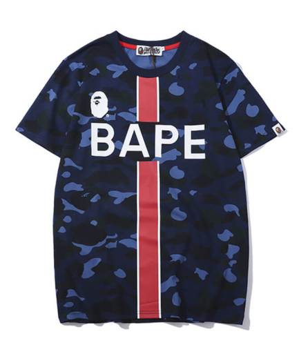A Bathing Ape Printed Blue Bape Shirt