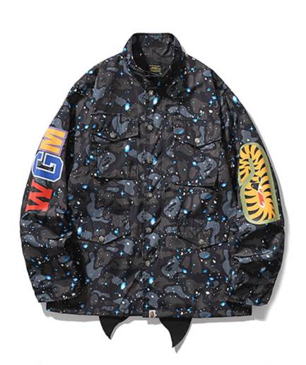 Bape Space Camo Shark Star M-65 Mens Jacket back
