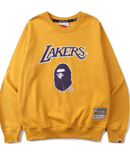 Yellow Bape x NBA Lakers Sweatshirt
